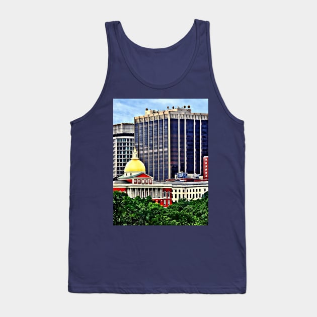 Boston MA - Skyline with Massachusetts State House Tank Top by SusanSavad